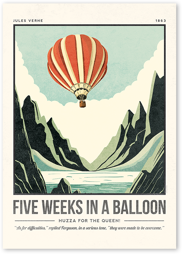 Five Weeks In A Balloon Art Print