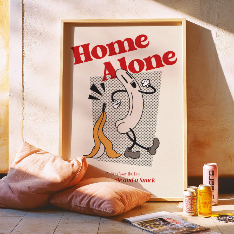 Home_Alone_Homebody_Club_Retro_Cartoon_Introvert_Banana_Art_Print
