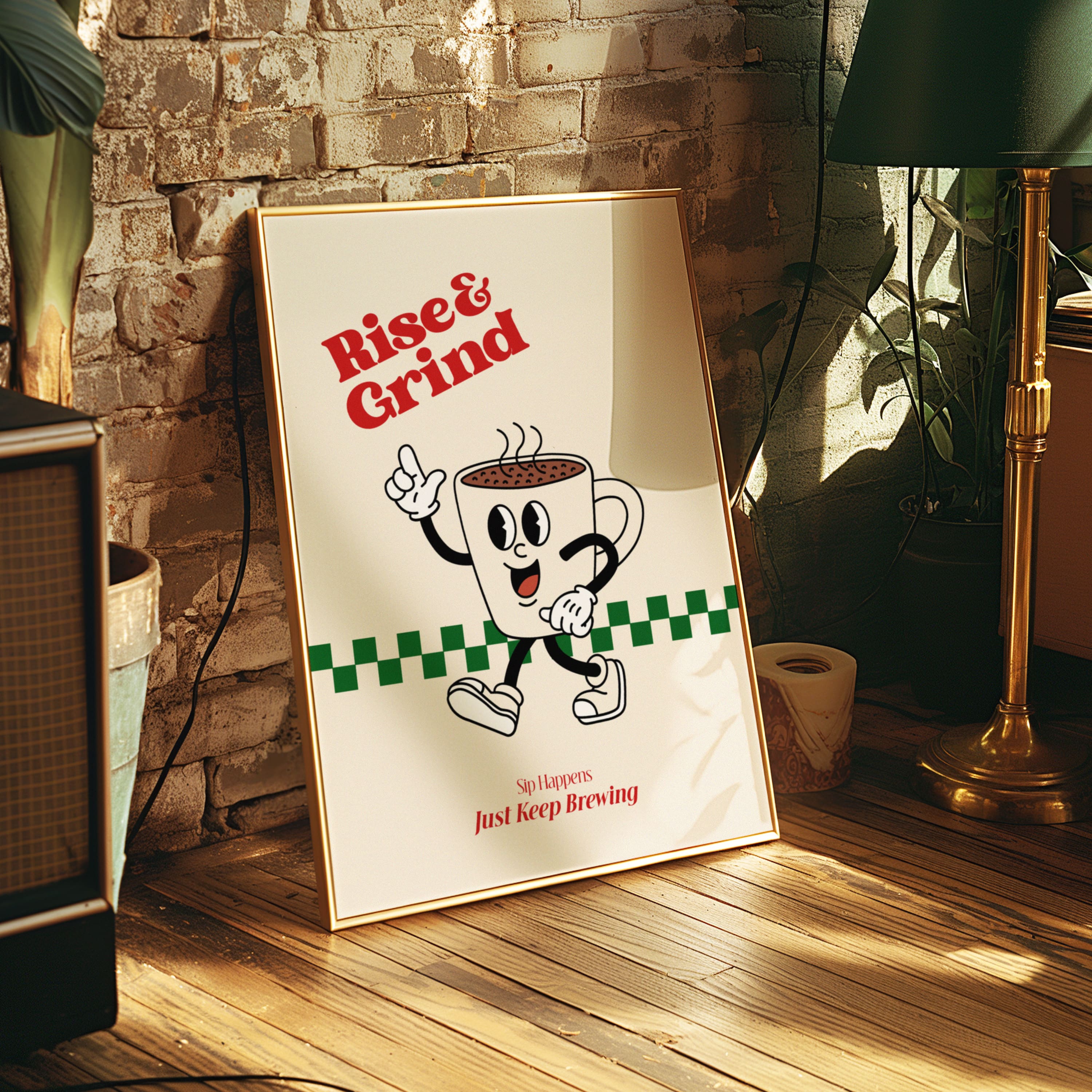 Rise & Grind Coffee Art Print