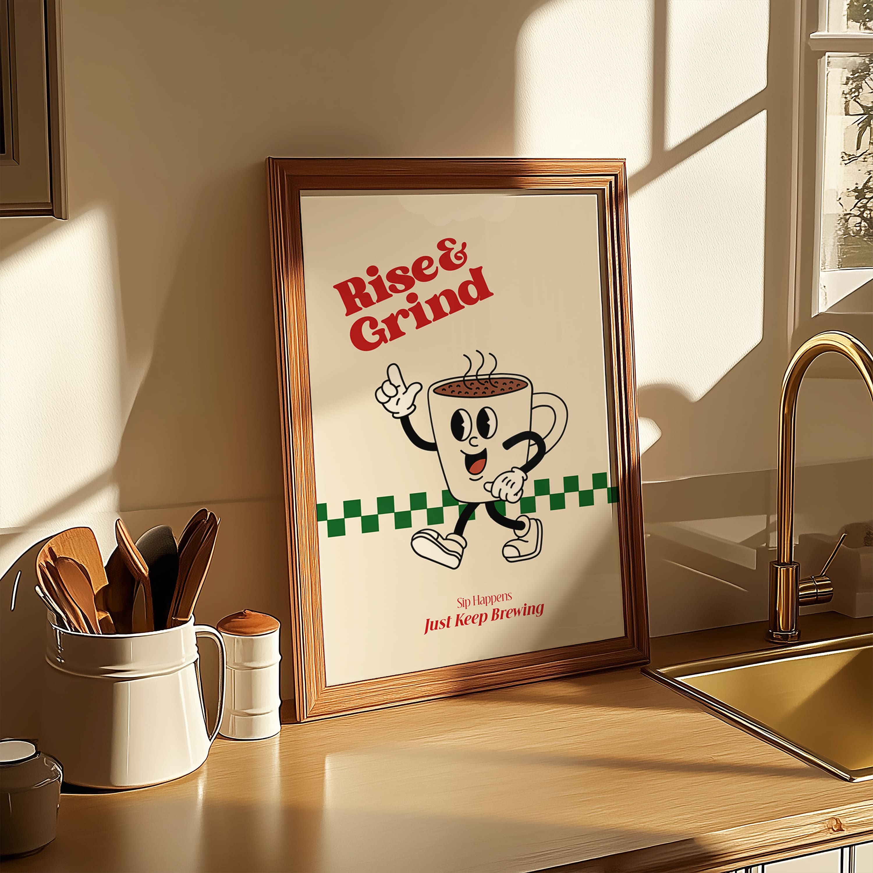 Rise & Grind Coffee Art Print