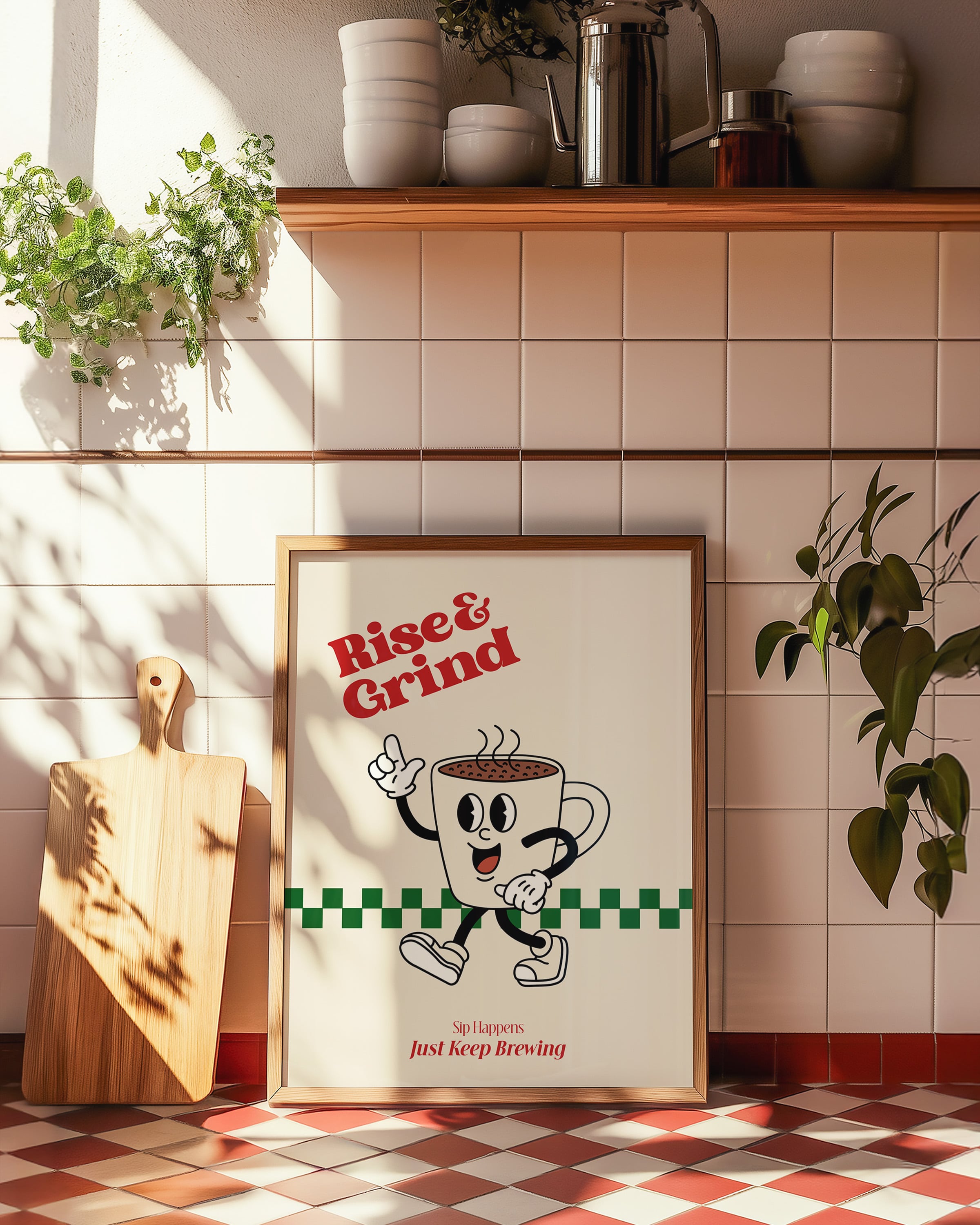 Rise & Grind Coffee Art Print