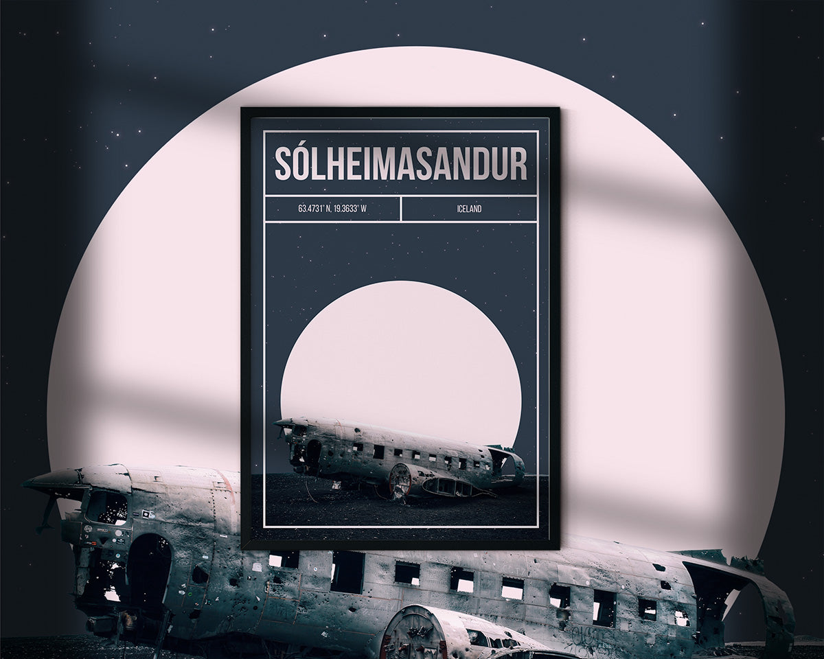 Solheimasandur Art Print | MMart | Nature's Drama Framed