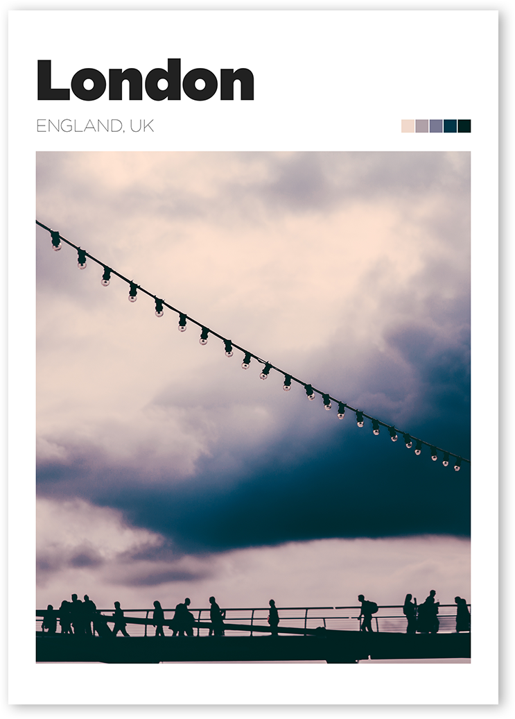 Ambient photo of people walking on Millennium Bridge, London, England.